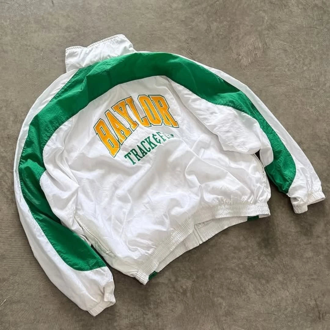 heavily customized or "reworked" vintage Nike nylon windbreaker jacket