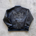 premium, streetwear-focused leather bomber jacket