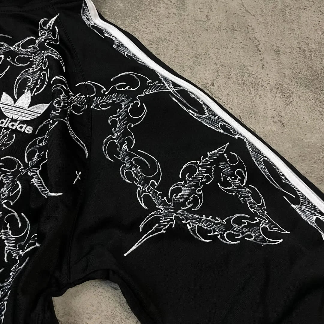 Urban Fusion: Graphic Frog Closure Track Jacket