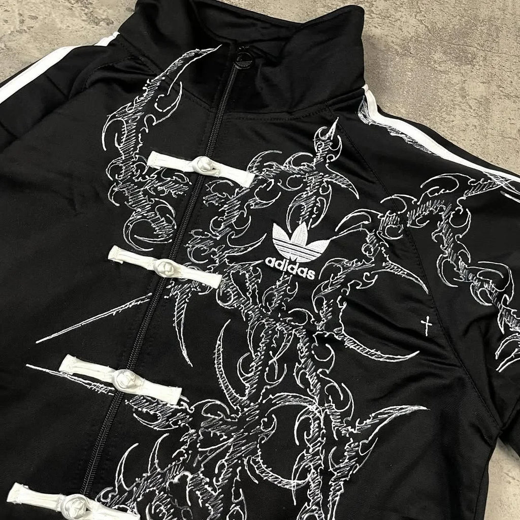 Urban Fusion: Graphic Frog Closure Track Jacket