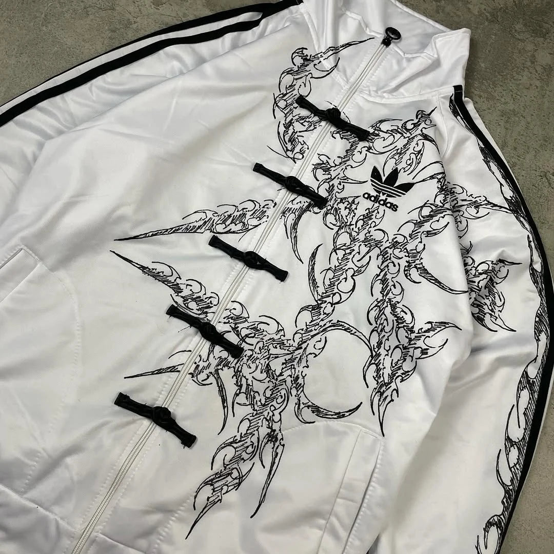 Urban Fusion: Graphic Frog Closure Track Jacket