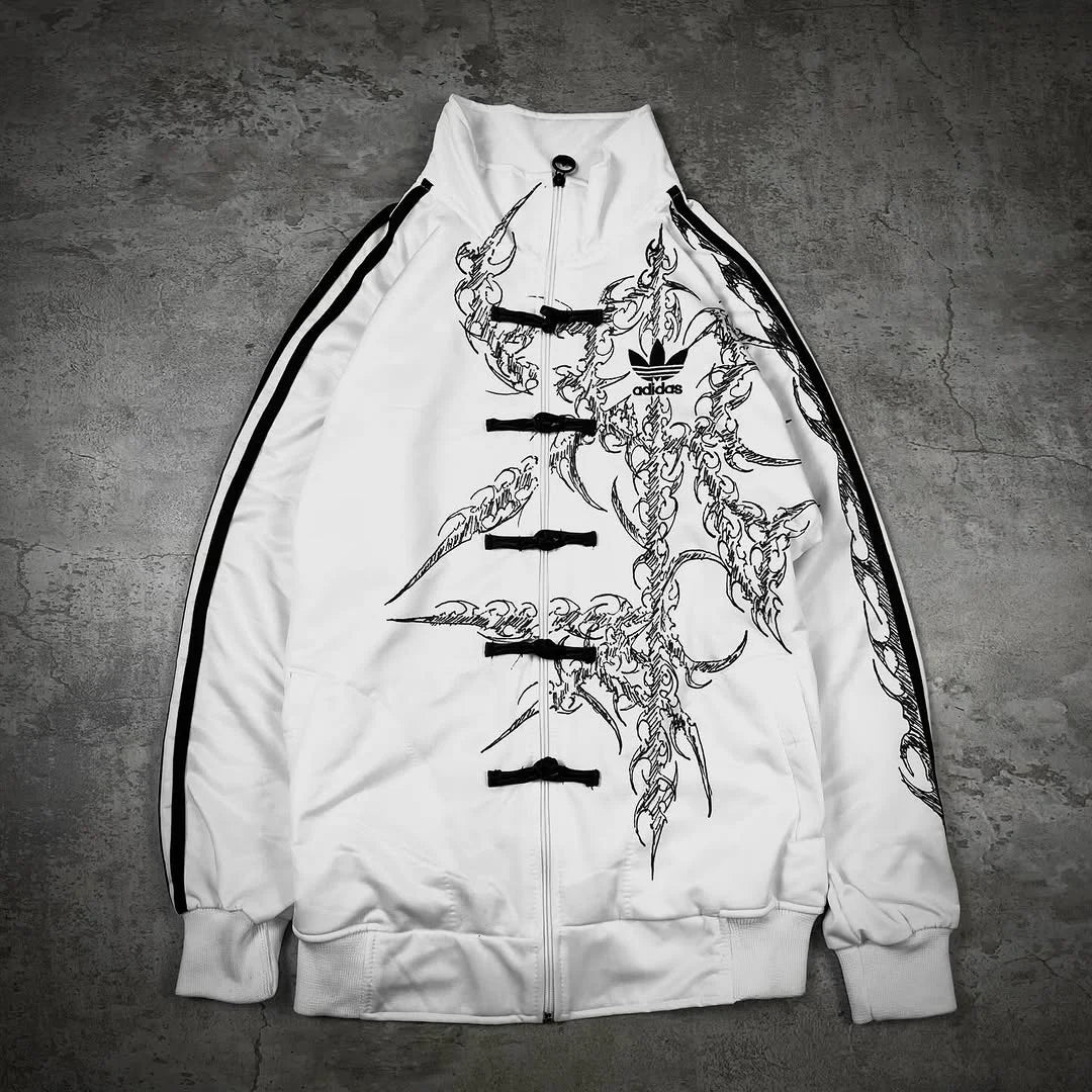 Urban Fusion: Graphic Frog Closure Track Jacket