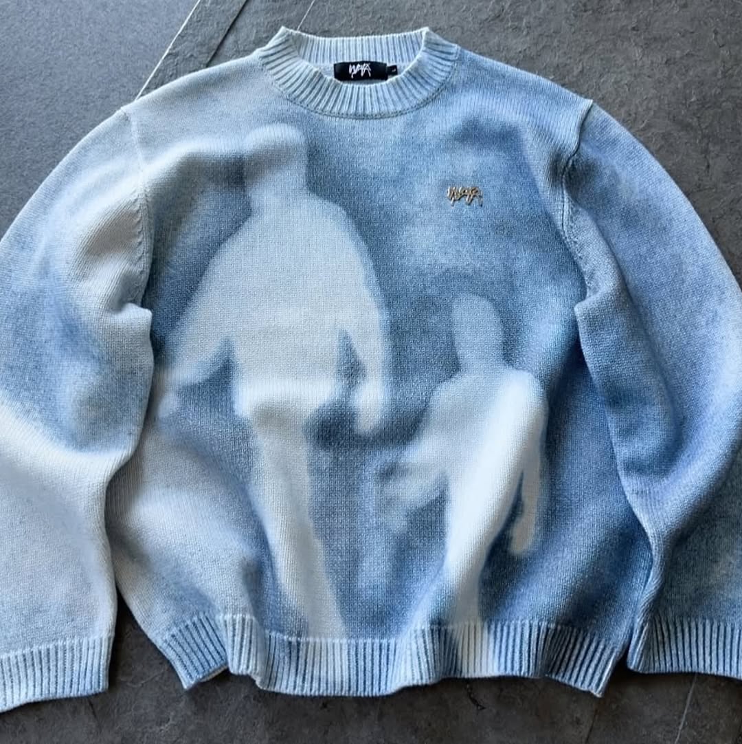 artistic knit crewneck sweater