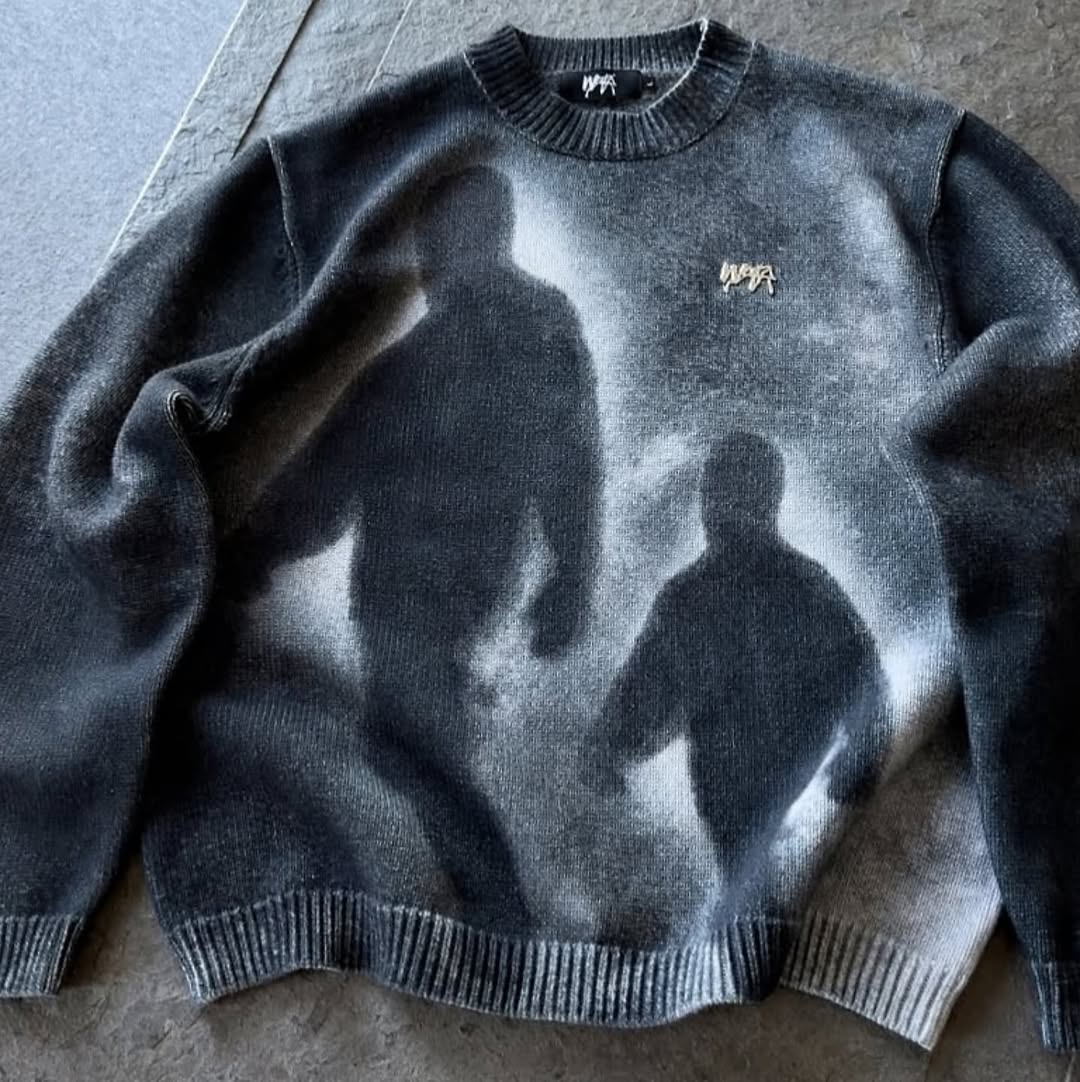 artistic knit crewneck sweater