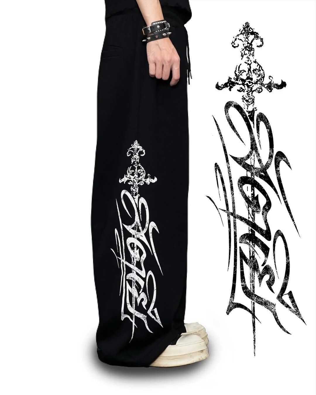 wide-leg streetwear sweatpants