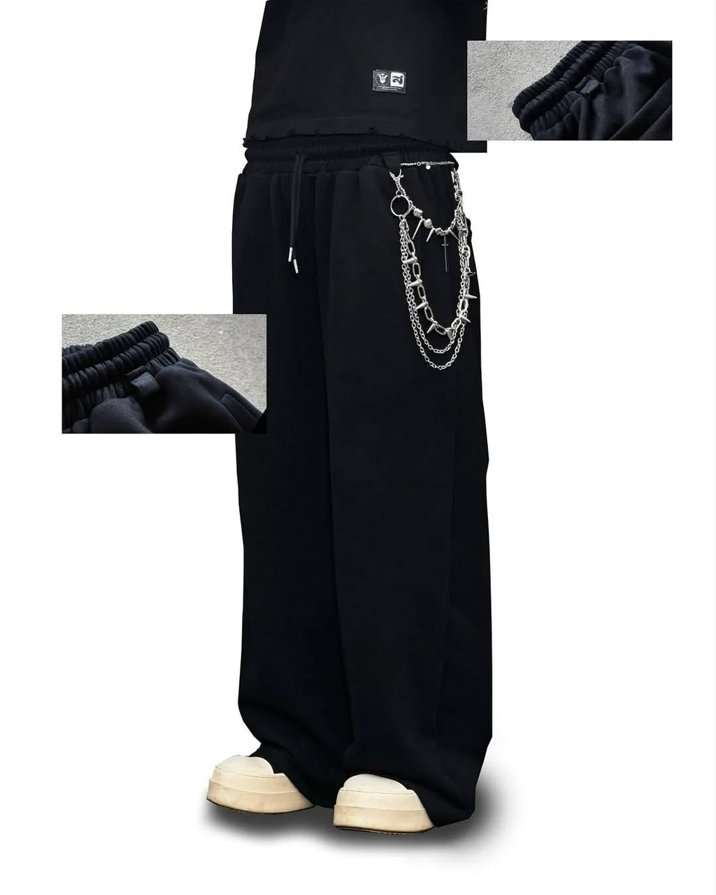 wide-leg streetwear sweatpants