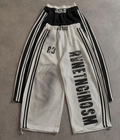 Slate Grey "Graphic Collage" Trousers, Black "Inverted Athletic" Trousers