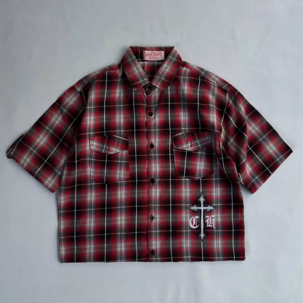 custom short-sleeve flannel shirt