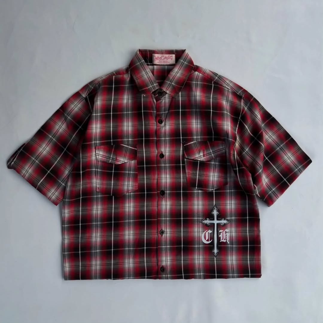 custom short-sleeve flannel shirt