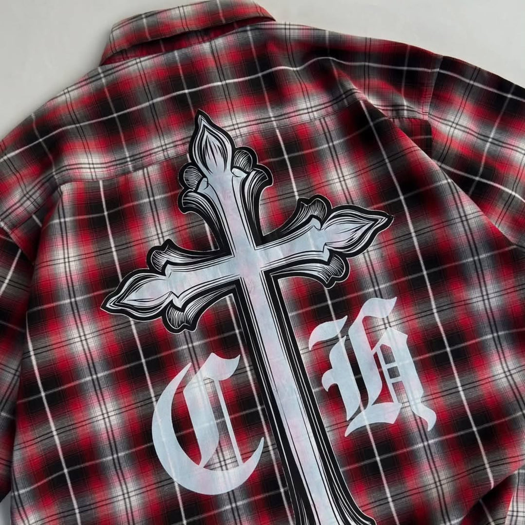 custom short-sleeve flannel shirt