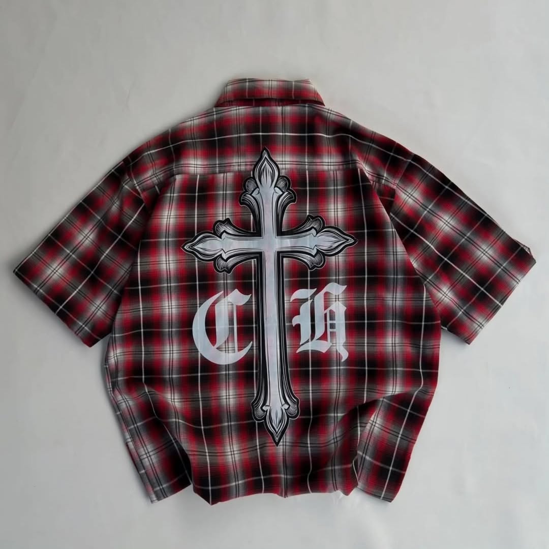 custom short-sleeve flannel shirt