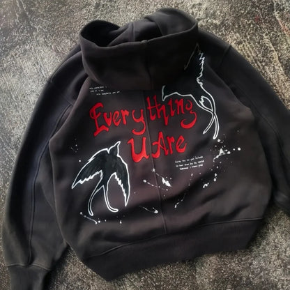 Hindia Skeleton Oversized Zip-Up Hoodie – Streetwear Edition