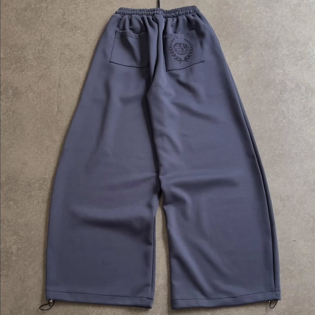 The "Graffiti Collage" Wide-Leg (Slate Blue) ,The "Euro-Sport 1998" Trousers (Matte Black)