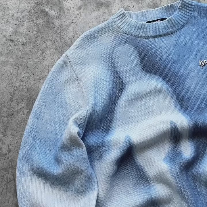 artistic knit crewneck sweater